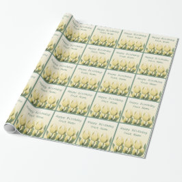 Frühlingshuppen Geburtstag Custom Yellow Wrap Geschenkpapier
