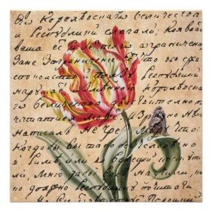 Frühlingshuppen und Handschriften Poster