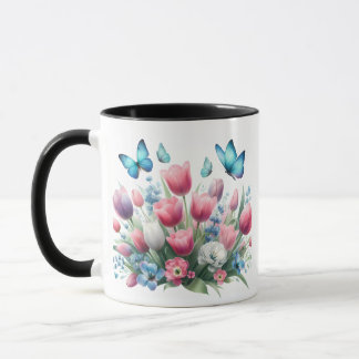 Frühlingshuppen und Schmetterlinge Tasse