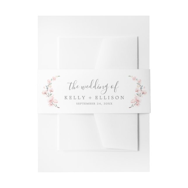 Frühlingskirsche blühen die Hochzeit von Einladungsbanderole (Vorderseite Beispiel)