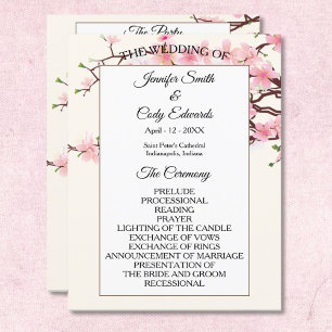 Frühlingskirsche blüht Beige Hochzeitsprogramm Programm