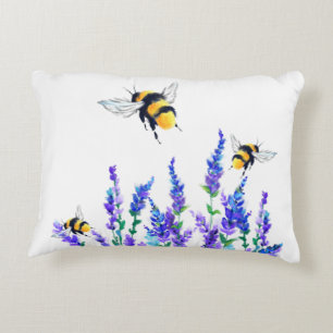 Frühlingskissen Blume und Bienen fliegen Dekokissen