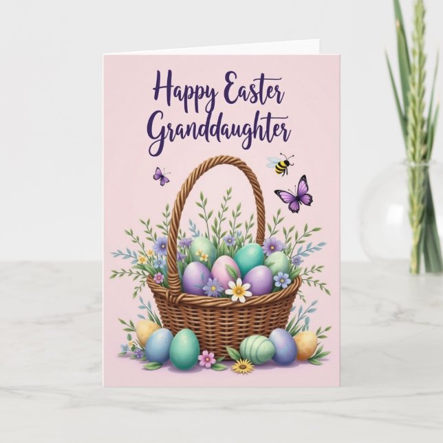 Frühlingskorb gefüllte Karte (Vorderseite)