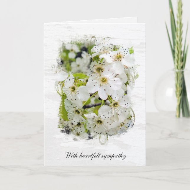 Frühlingskrabappel blüht Beileid Karte (Vorderseite)