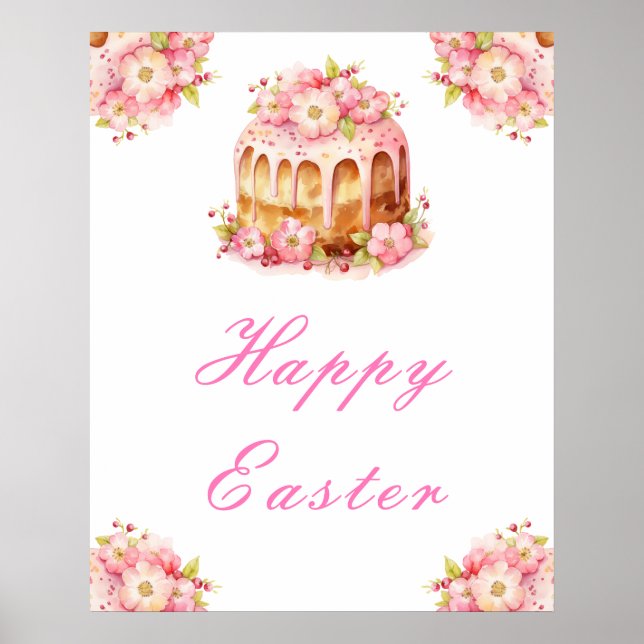 Frühlingskuchen Ostern Brunch Poster (Vorne)