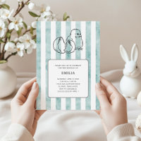 Frühlingsküken und Streifen Vintages Kind Geburtst