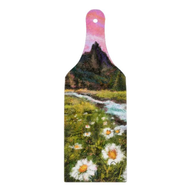 Frühlingslandschaft - Blüte - Originalgemälde Schneidebrett (Vorderseite)