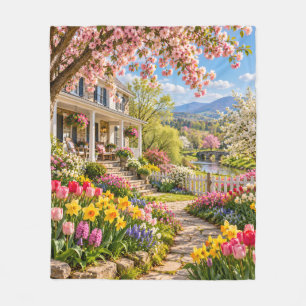 Frühlingslandschaft Garten Landschaft Fleecedecke