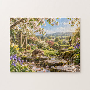 Frühlingslandschaft-Igel-Design