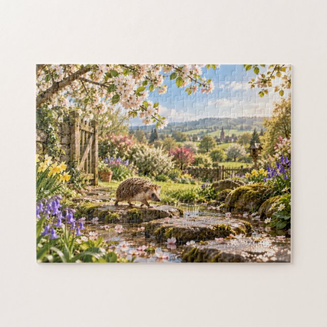 Frühlingslandschaft-Igel-Design (Horizontal)