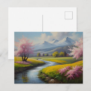 Frühlingslandschaft in der Natur Postkarte