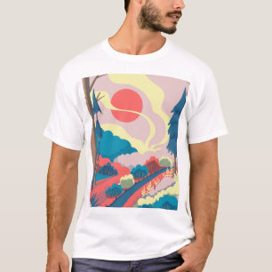 Frühlingslandschaft: Vintage Landschaft T-Shirt