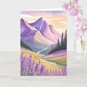 Frühlingslavendel Glacier National Park Aquarell Karte
