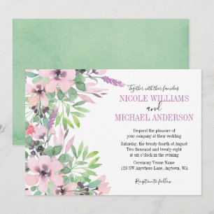 Frühlingsleder Wasserfarbenpeony Foliage WEDING Einladung