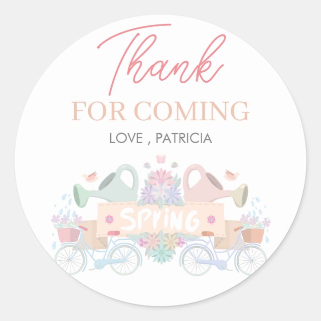 Frühlingsleuchte Farbe Danke Aufkleber (Vorderseite)