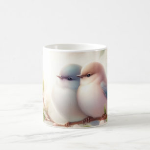 Frühlingsliebesvögel Kirschblüten Floral Kaffeetasse