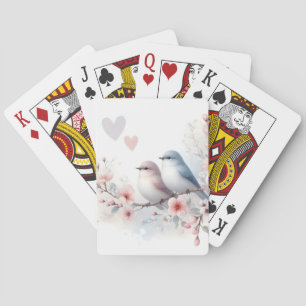 Frühlingsliebesvögel Kirschblüten Floral Spielkarten