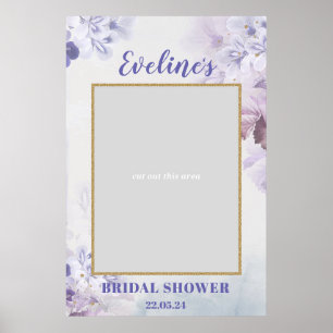 Frühlingslila Blumen Brautdusche Fotoprop Poster