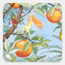 Frühlingsmädchen, das den Baum mit Früchten, einem