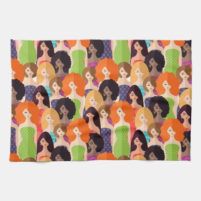 Frühlingsmädchen Geschirrtuch (Horizontal)