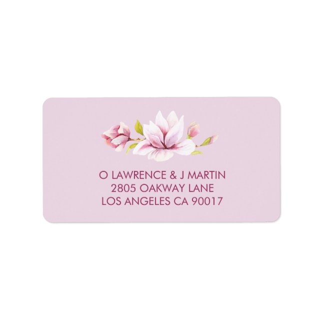 Frühlingsmagnolien Adressaufkleber (Vorne)