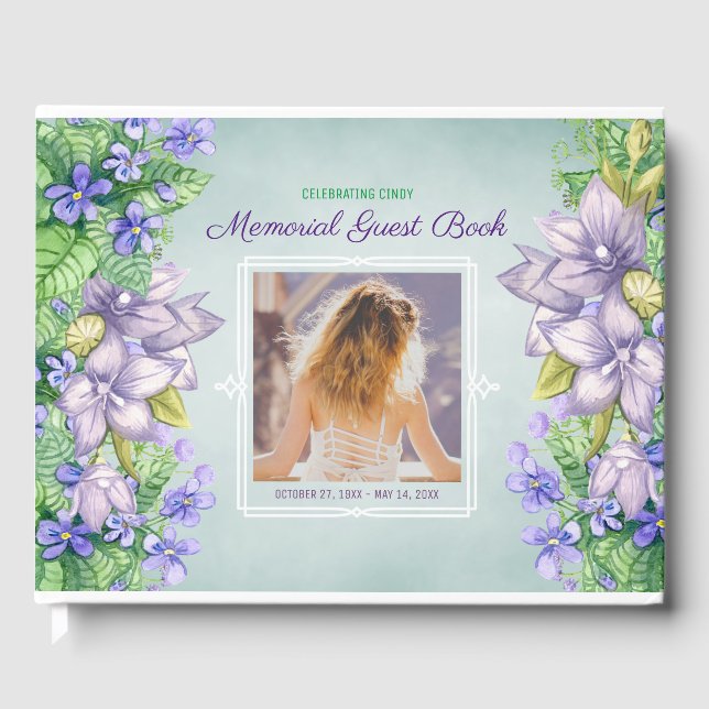 Frühlingsmahndienst Lilac Floral Ihr Foto Gästebuch (Vorderseite)