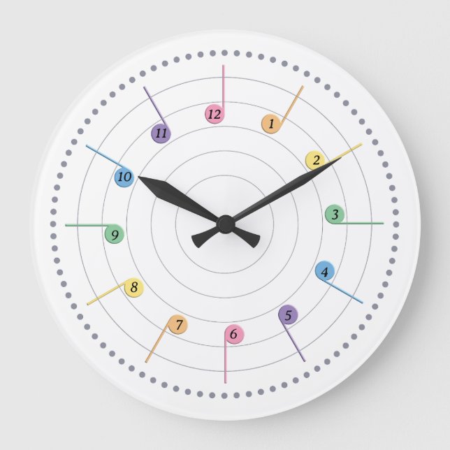 Frühlingsmelodie (Radial) Große Wanduhr (Vorderseite)