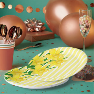 Frühlingsmodifikationen mit gelben Streifen Pappteller