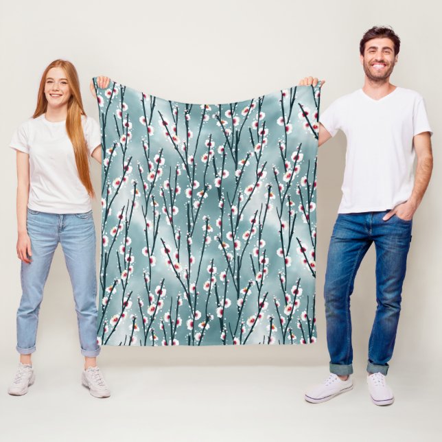 Frühlingsmuster Blossom Blumenmuster Fleecedecke (Beispiel)