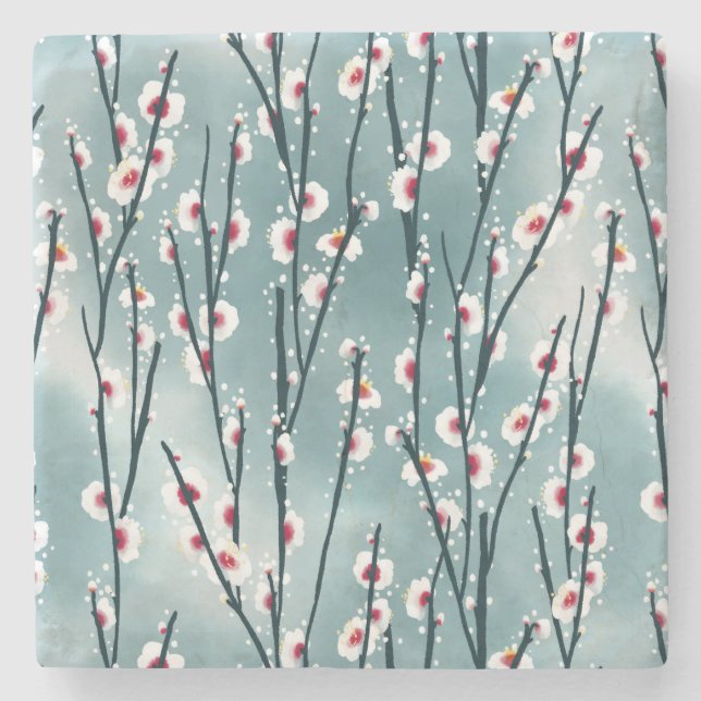 Frühlingsmuster Blossom Blumenmuster Steinuntersetzer (Vorderseite)