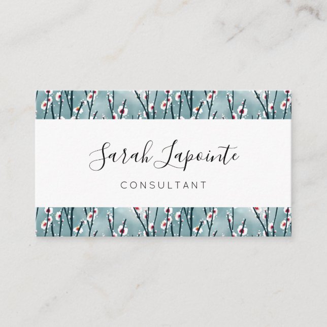 Frühlingsmuster Blossom Blumenmuster Visitenkarte (Vorderseite)