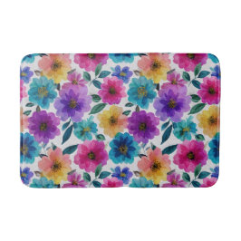 Frühlingsmuster Blume blüht Wasserfarben Blumenmus Badematte