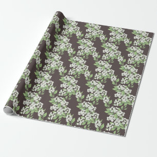 Frühlingsmuster, grüne Zweige nahtlos. Geschenkpapier