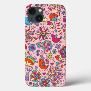 Frühlingsmuster mit bunten Blumen iPhone 13 Hülle