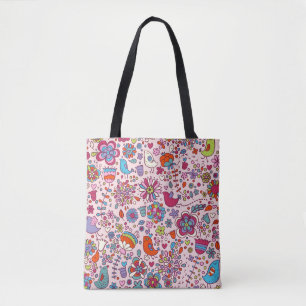 Frühlingsmuster mit farbenfrohen Blumen Tasche