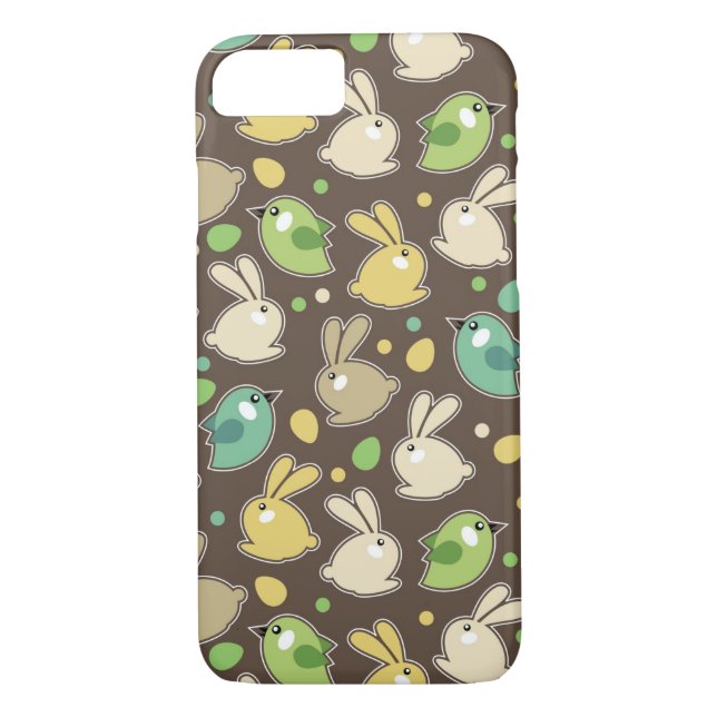 Frühlingsmuster mit Ostereiern, Vögel Case-Mate iPhone Hülle (Rückseite)