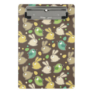 Frühlingsmuster mit Ostereiern, Vögel Mini Klemmbrett