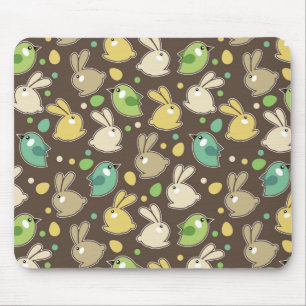 Frühlingsmuster mit Ostereiern, Vögel Mousepad