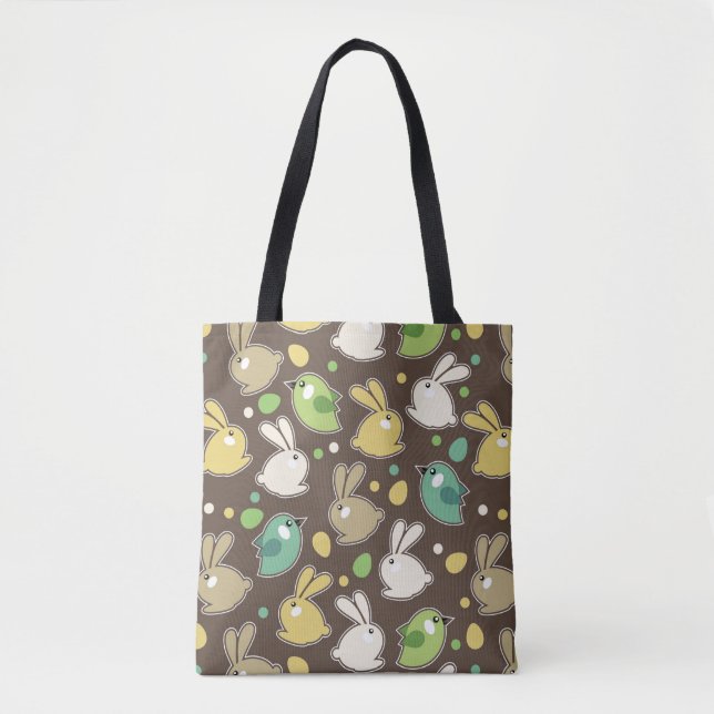 Frühlingsmuster mit Ostereiern, Vögel Tasche (Vorderseite)