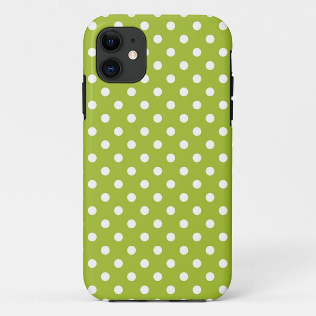 Frühlingsmuster mit weißen Tupfen Case-Mate iPhone Hülle (Rückseite)