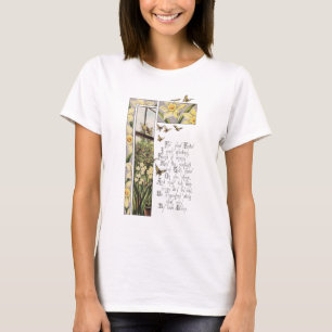 Frühlingsnarzissen & Schmetterlinge Vintage Ostern T-Shirt