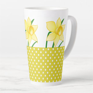 Frühlingsnarzissenblume mit gelben Punkten Milchtasse