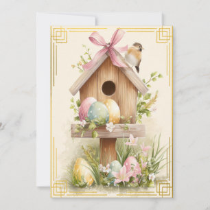 Frühlingsnest – Oster-Vogelhaus Freude Karte