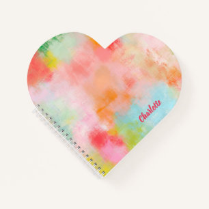 Frühlingspark - Rosa Koralle - Name oder Monogramm Notizbuch