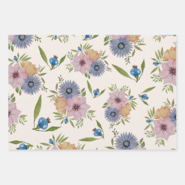 Frühlingspark Wasserfarbe Rosa Geschenkpapier Set