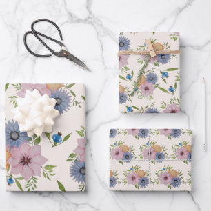 Frühlingspark Wasserfarbe Rosa Geschenkpapier Set