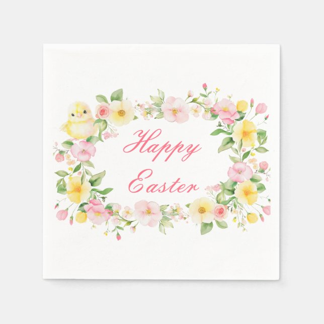 Frühlingspartysuche mit floralen Ostereiern Serviette (Vorderseite)