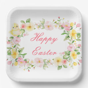 Frühlingspartysuche nach floralen Ostereiern Pappteller
