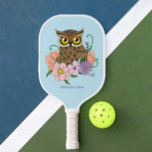 Frühlingspastel Blume Owl Pickleball Schläger