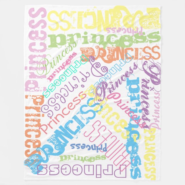 Frühlingspastel Name Collage Fleece Blanken (Vorderseite)